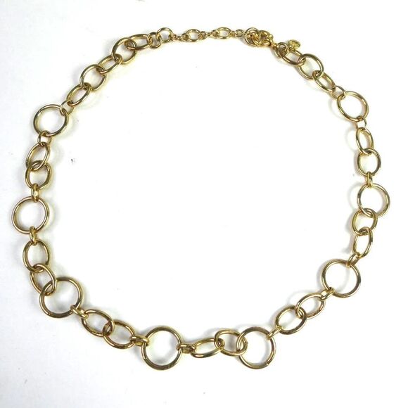 J. Crew Gold Tone 20" Long Open Link Chain Necklace Career Office Chic Timeless - Picture 1 of 8